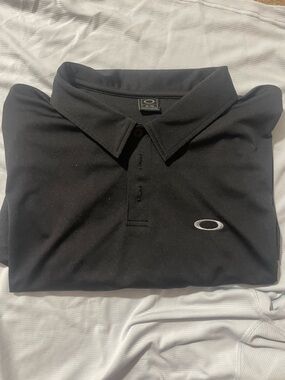 Oakley Black Polo with Embroidered Logo